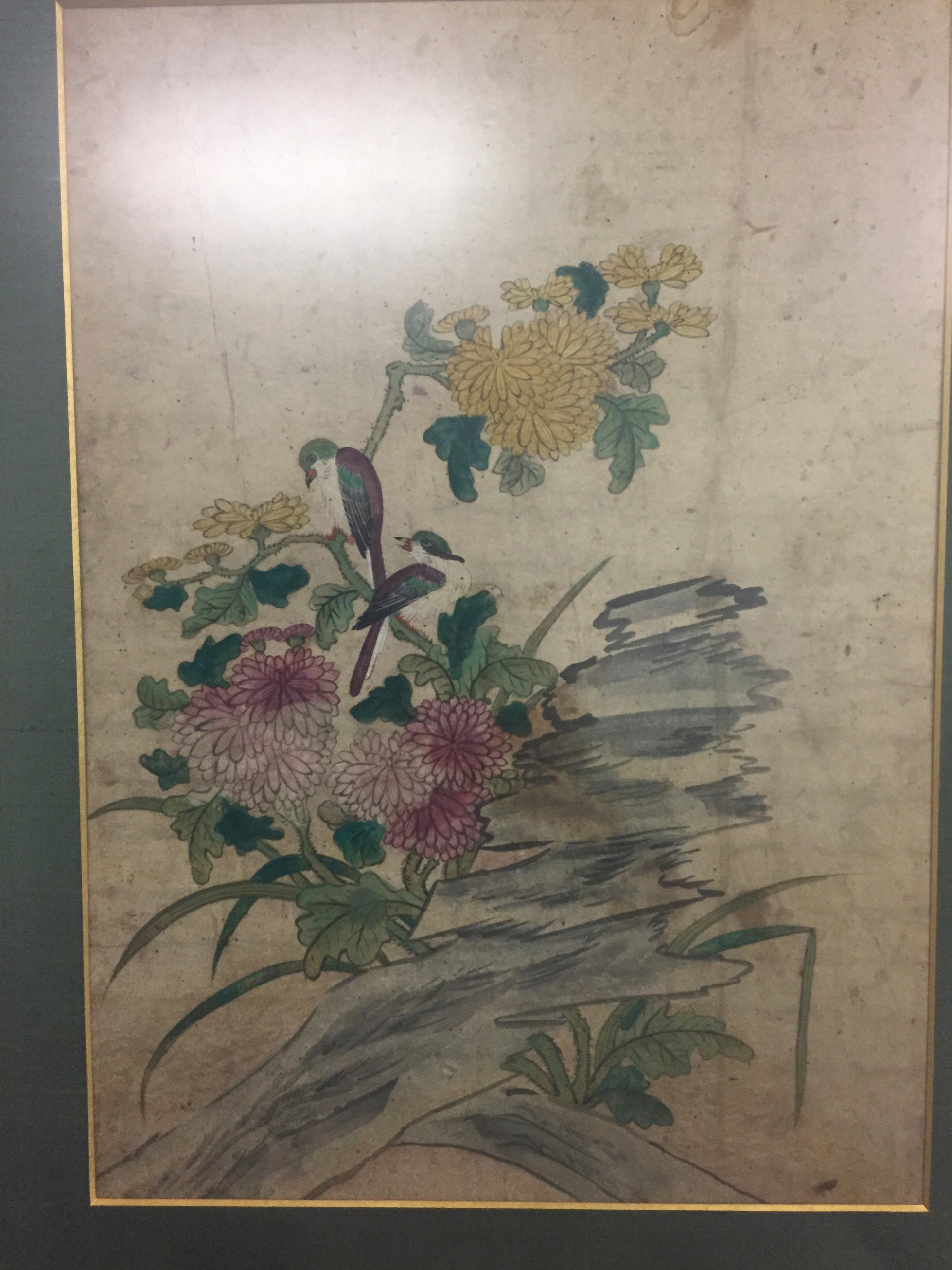 Birds with Chrysanthemums [from a pair of Birds of Spring and Autumn]