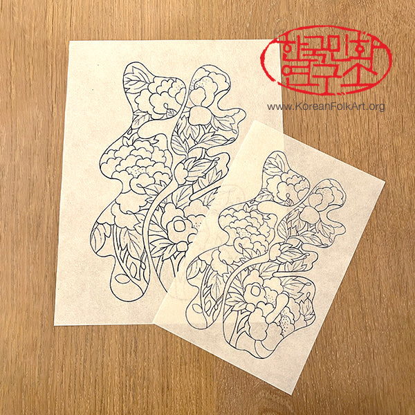 Minhwa Drawing Set: Munjado with Peony