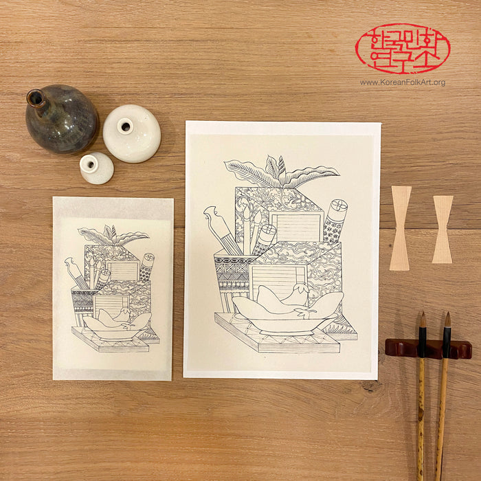 Minhwa Drawing Set: Chaekgeori