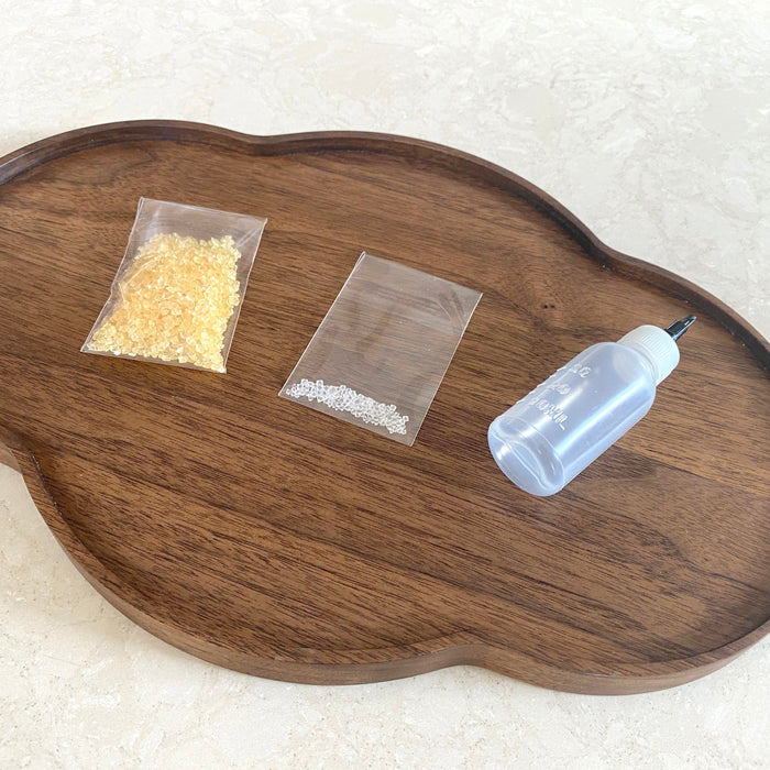 Gelatin glue beads & Alum for Minhwa coloring