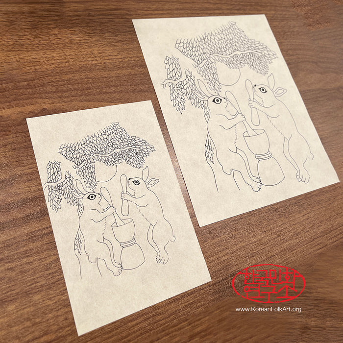 Minhwa Drawing Set: Rabbit