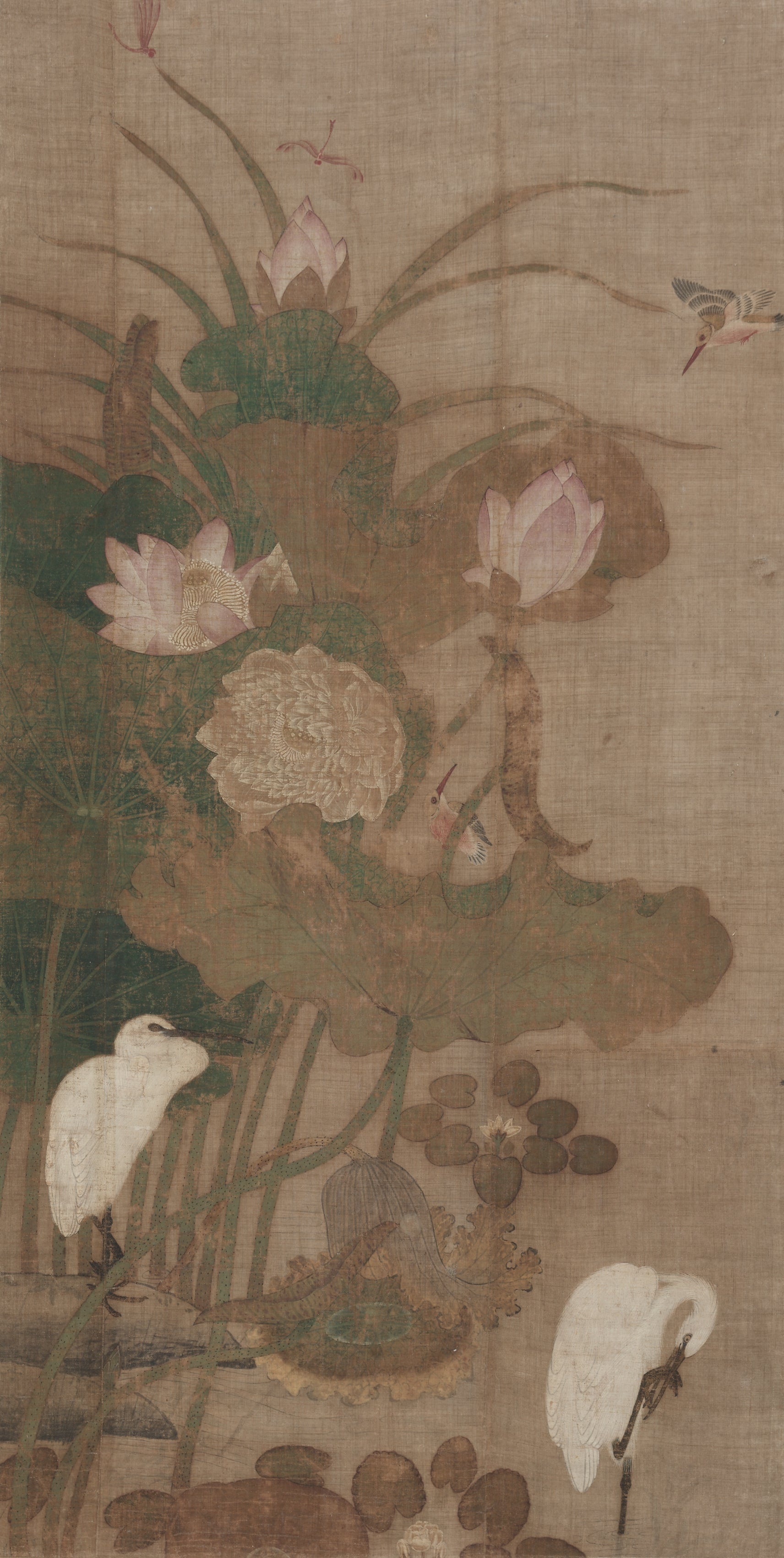 Lotuses, Insects, and Birds 연화백로도 (蓮花白鷺圖)