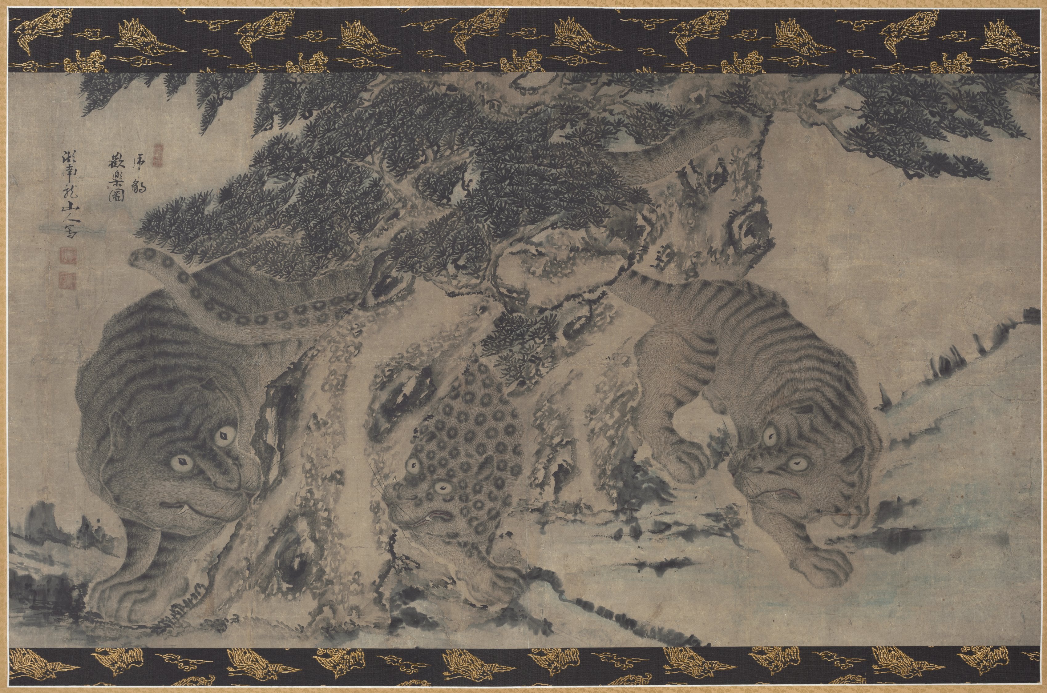 Tigers and Leopard Frolicking 호표도 (虎豹圖)