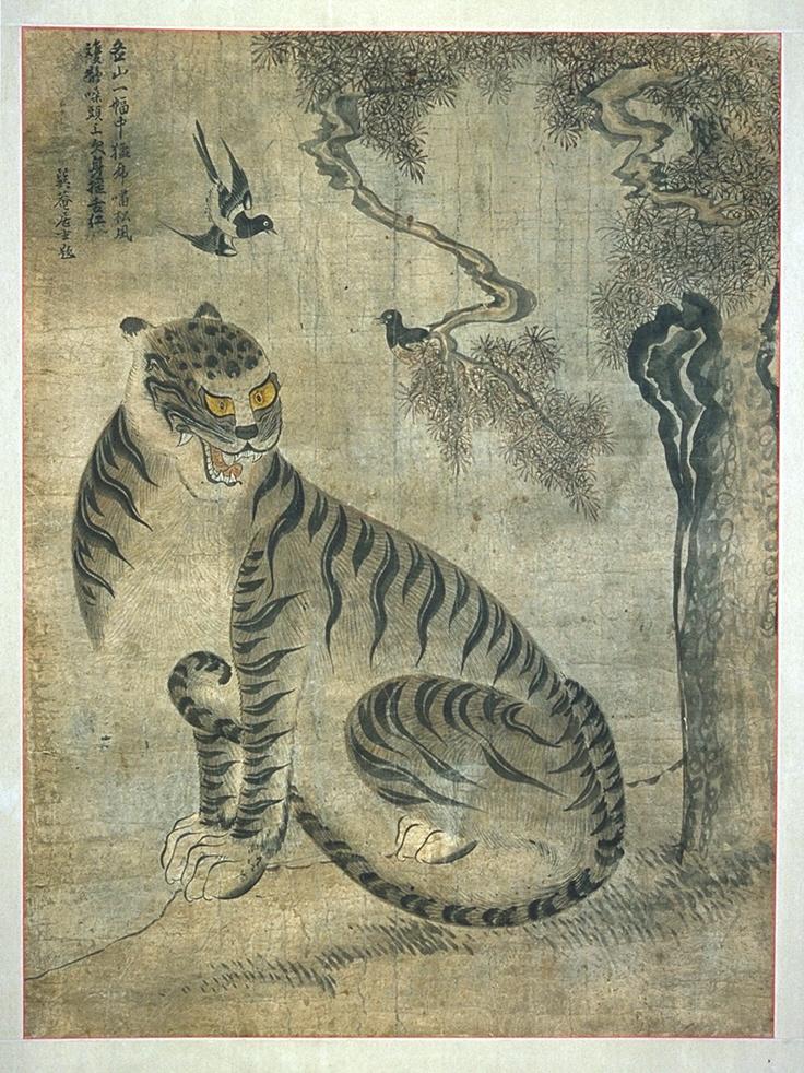 Tiger and magpies 까치와 호랑이 – Korean Folk Art