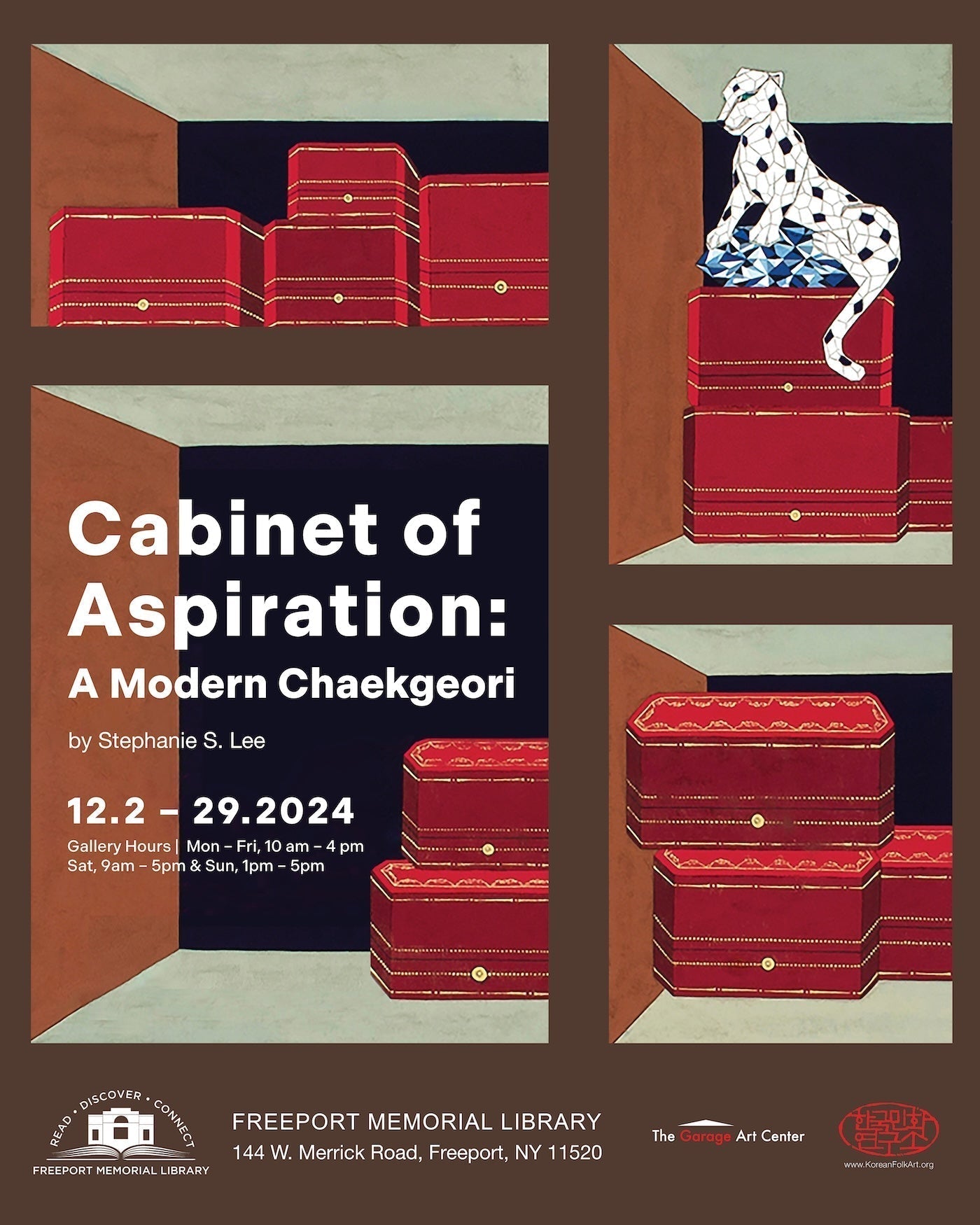 [Dec 1 - Dec 29, 2024] Cabinet of Aspiration: A Modern Chaekgeori | STEPHANIE S. LEE’S SOLO EXHIBITION AT FREEPORT MEMORIAL LIBRARY