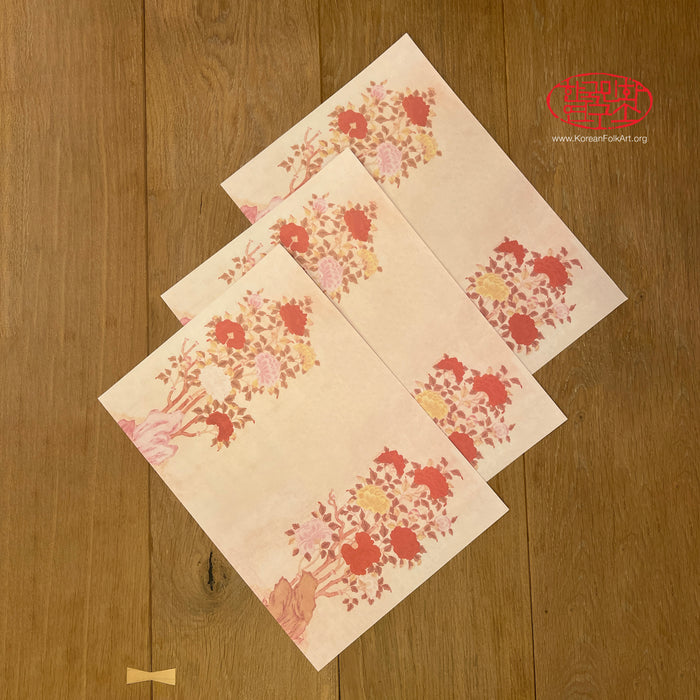 Peony Minhwa Disposable Paper Placemat