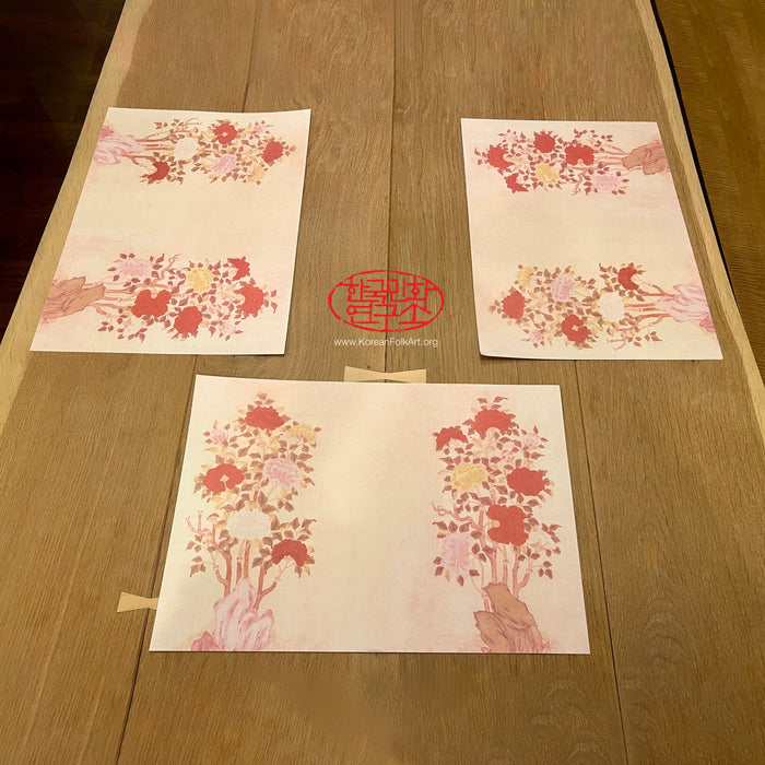 Peony Minhwa Disposable Paper Placemat